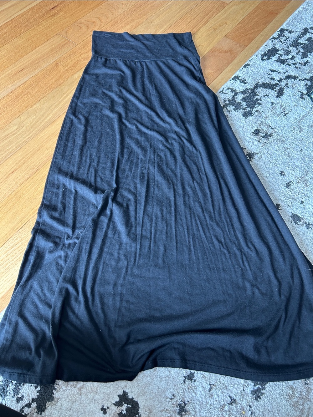 Lily Star Black Maxi Skirt with Wide Waistband